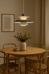 Hjemix | Moderne LED Taklampe Rund – Dimbar & Holdbar – Stilfull Belysning for Stue, Spisestue & Kontor