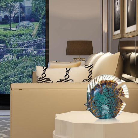 Hjemix | Flerfargede Prikkete Tropiske Fisk Delikat Glass Skulptur Elegant Leilighets Dekorasjon Glass Fisk Utmerket Rom Leilighets Dekorasjon Håndverk