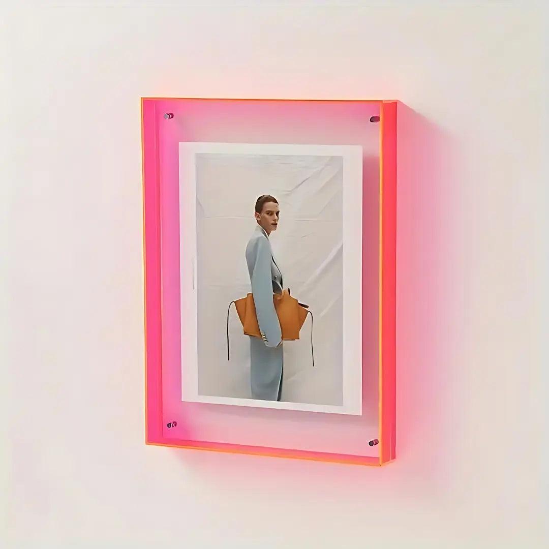 Hjemix | Neon Transparent Bilde Ramme – Minimalistisk Akryl Bilde Ramme for Moderne Dekor