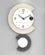 Hjemix | Moderne LED Lampe Stille Veggklokke for Stue
