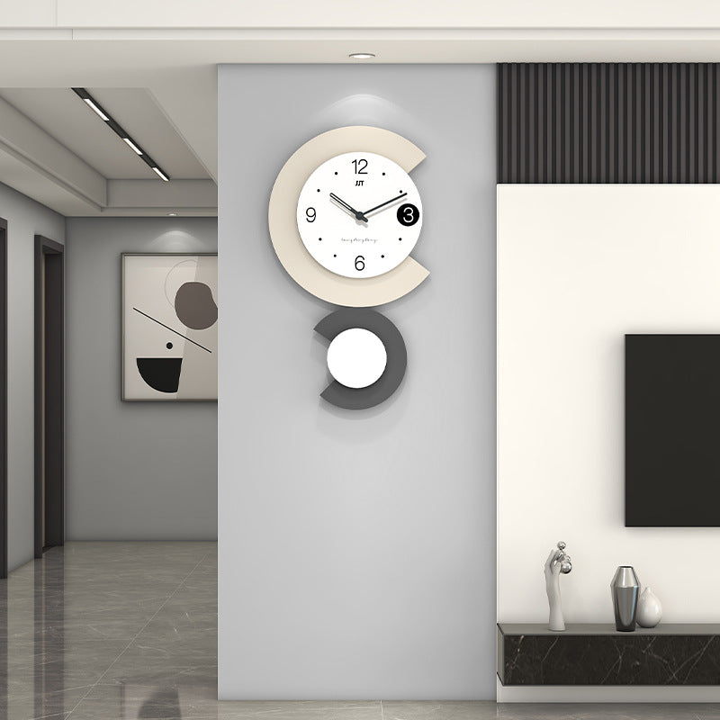 Hjemix | Moderne LED Lampe Stille Veggklokke for Stue