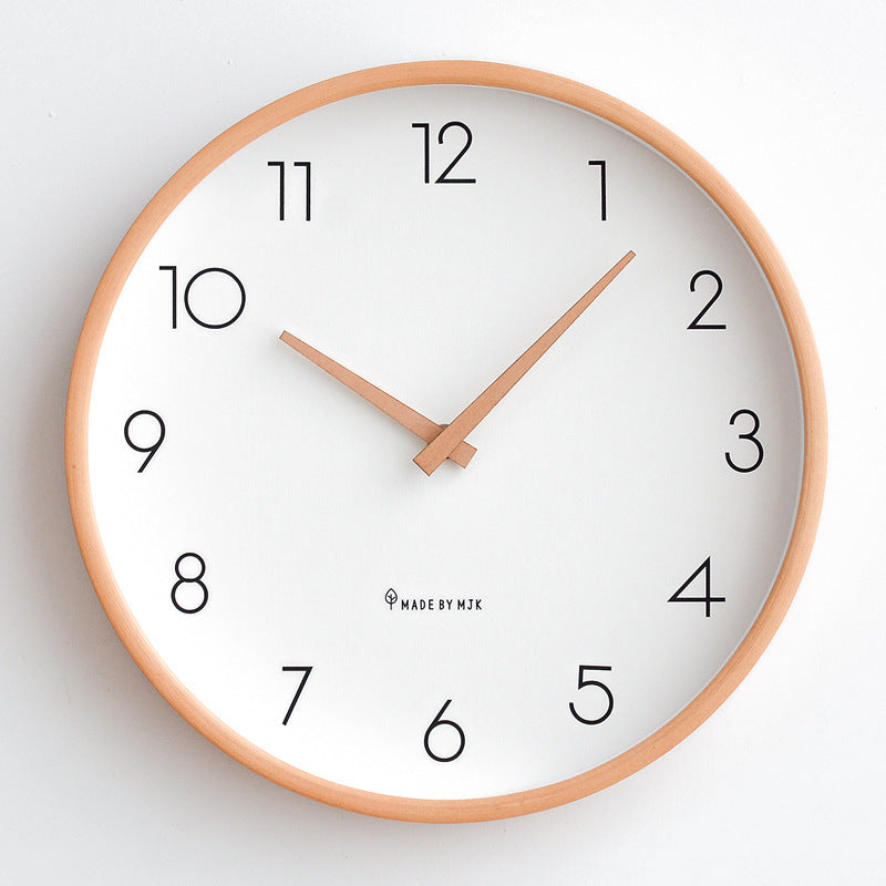 Hjemix | Nordisk Minimalistisk Tre Stille Veggklokke