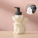 Hjemix | Keramisk Såpedispenser, Ekorre Skum Pumpe Baderomsflaske, Dyre Design, Påfyllbar Gjenbrukbar Lotion Pumpe for Bad Kjøkken, 510ml/17.2oz