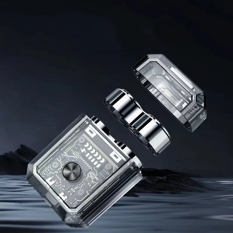 Hjemix | Gjennomsiktig Mini Dobbelt-Hodet Elektrisk Barbermaskin