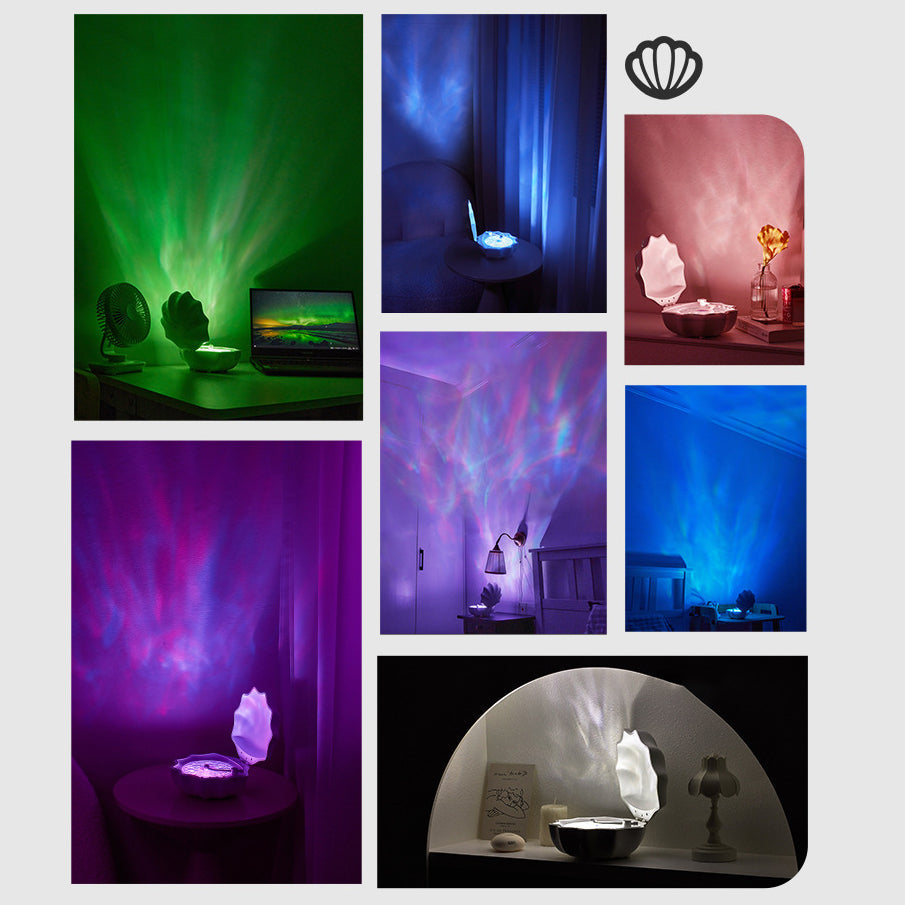 Hjemix | Skallampe Bølger Retro Bluetooth Plater LED Nattlampe - Perfekt Gave til Barn og Jenter