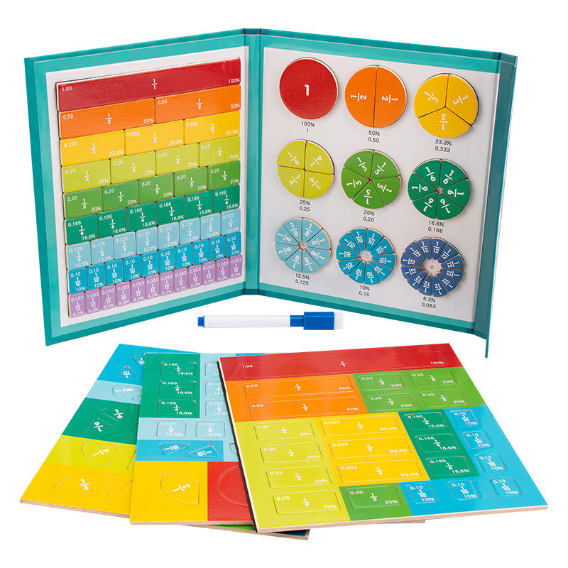 Hjemix | Montessori Magnetisk Bok Brøk Puslespill For Barn