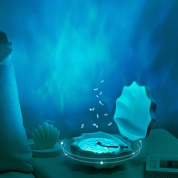 Hjemix | Skallampe Bølger Retro Bluetooth Plater LED Nattlampe - Perfekt Gave til Barn og Jenter