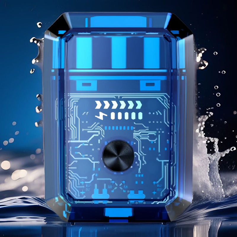 Hjemix | Gjennomsiktig Mini Dobbelt-Hodet Elektrisk Barbermaskin