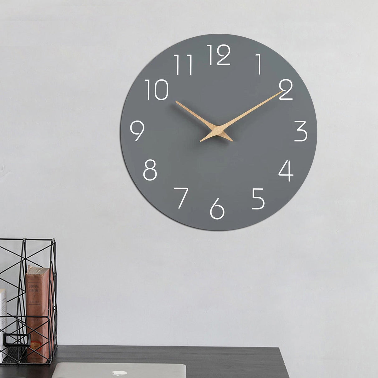 Hjemix | Enkel Farget Stille Veggklokke 12 Tommer