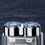 Hjemix | Gjennomsiktig Mini Dobbelt-Hodet Elektrisk Barbermaskin