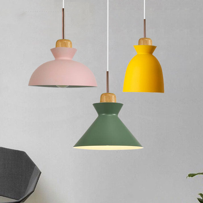 Hjemix | AuroraLite Nordic Pendant Lamp | Metal Design | 1-Light | Modern Color Options