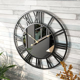 Hjemix | Metal Vintage Stor Veggur med Speil 39cm