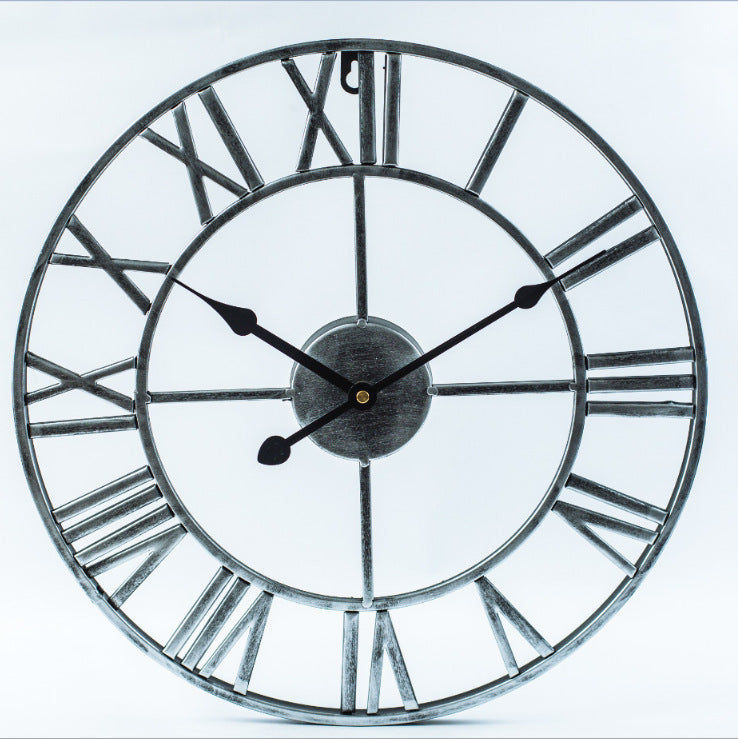 Hjemix | Romerske Bokstaver Stor Stille Veggklokke 16 Tommer Jern
