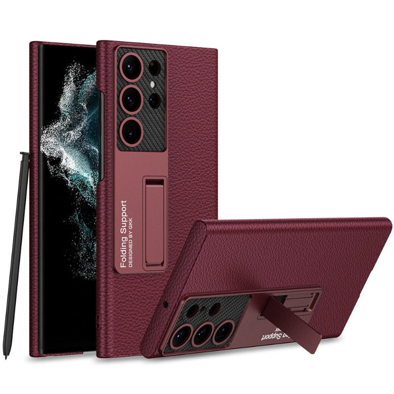 Hjemix | Luksuriøs, ultra-tynn lærtelefonveske, sjokksikker, for Samsung Galaxy 23