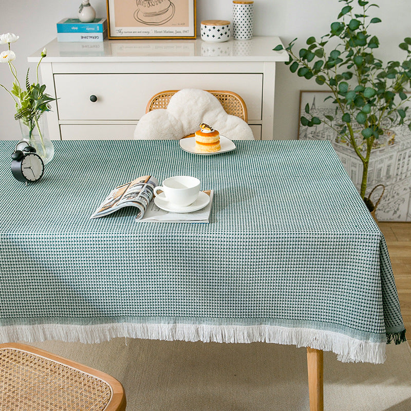 Hjemix | Vaffel Moderne Bordduk, Strikket Stoff Blonder Kaffeduk, Rund Bordduk, Rektangulær Bordduk