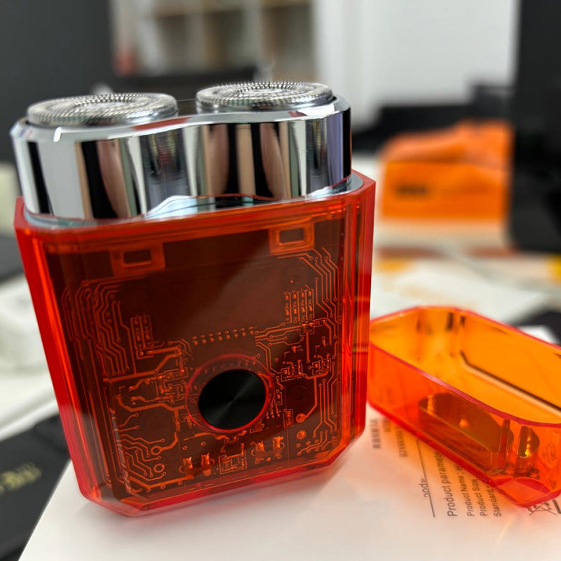 Hjemix | Gjennomsiktig Mini Dobbelt-Hodet Elektrisk Barbermaskin