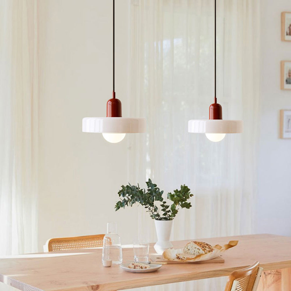Hjemix | Pendellampe laget av farget glass | Elegant hengelampe i Bauhaus-stil | Designlampe for stue og spisestue