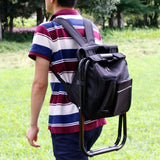 Hjemix | Utendørs bærbar sammenleggbar campingstol lett fiske strandstol rustfritt stål rør sammenleggbar stol med kjølet bag (Grønn)