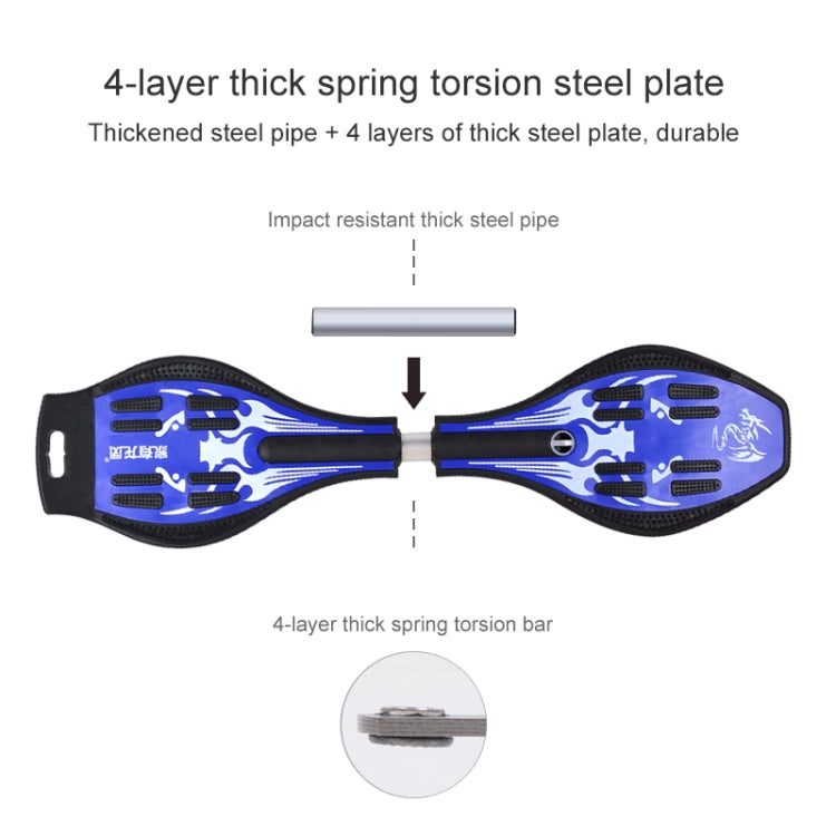 Hjemix | Fashion Vulkan Mønster To-Hjul Skateboard Blazing Flash Hjul Vitalitetsbrett (Blå)