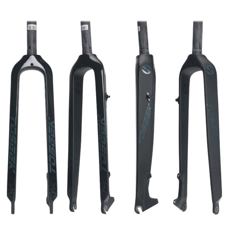 Hjemix | TOSEEK Ultra Light 26 Tommer 385mm Terrengsykkel Full Karbon Gaffel Rett Rør Skivebrems (Svart)