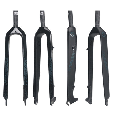 Hjemix | TOSEEK Ultra Light 26 Tommer 385mm Terrengsykkel Full Karbon Gaffel Rett Rør Skivebrems (Svart)