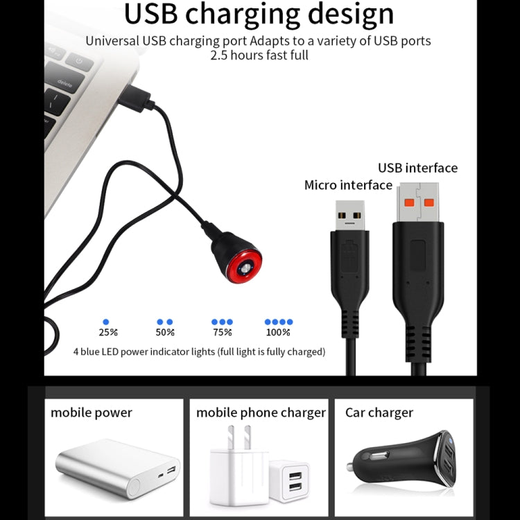 Hjemix | Antusi Q5 Sykkel Baklys Automatisk Brems Induksjonslys