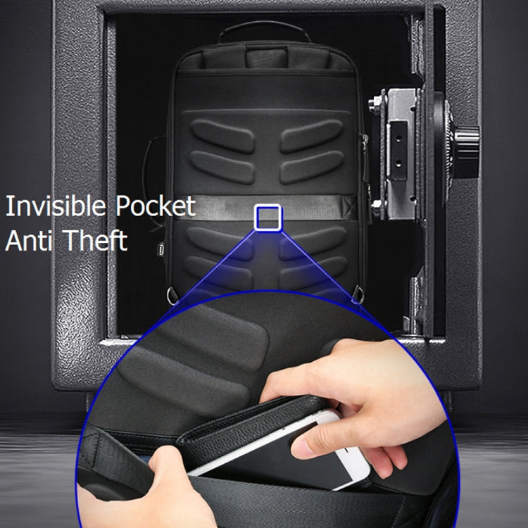 Hjemix | Bopai 751-006561 Stor kapasitet forretningsavslappet pustende laptop ryggsekk med ekstern USB-port, Størrelse: 29 x 16 x 44 cm (Svart)