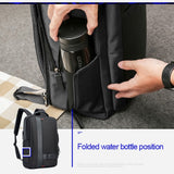 Hjemix | Bopai 751-006561 Stor kapasitet forretningsavslappet pustende laptop ryggsekk med ekstern USB-port, Størrelse: 29 x 16 x 44 cm (Svart)