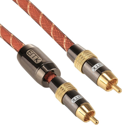 Hjemix | EMK TZ/A 8m OD8.0mm gullbelagt metallhode RCA til RCA plugg digital koaksialtilkoblingskabel audio / video RCA kabel