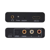 Hjemix | 192KHz ARC Lyduttrekker HDMI ARC til SPDIF + Koaksial + L/R Konverter Lydreturkanal Adapter