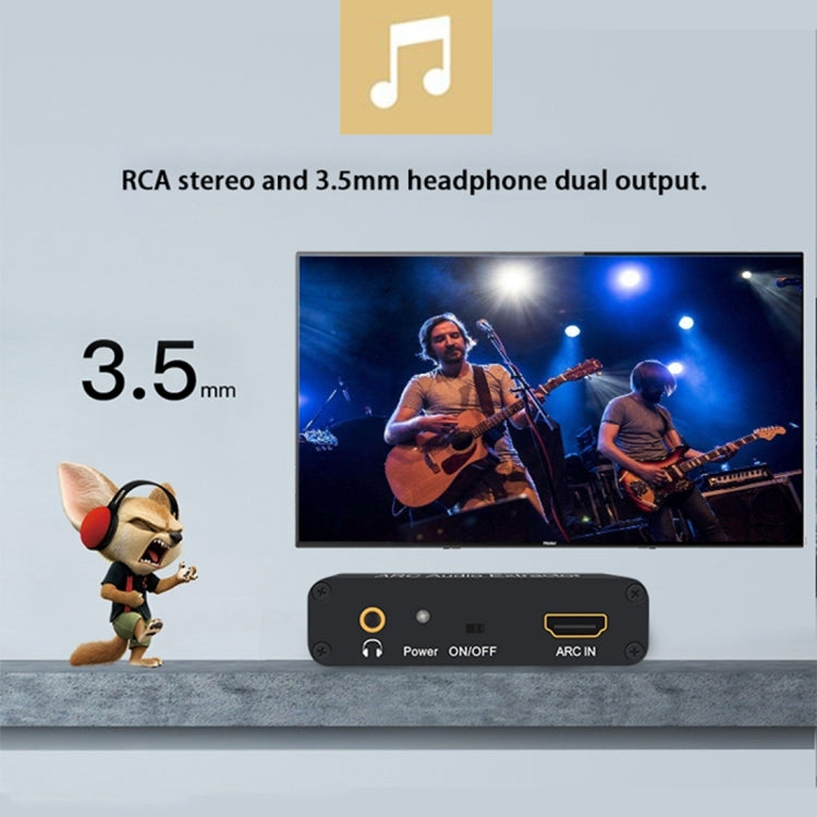 Hjemix | 192KHz ARC Lyduttrekker HDMI ARC til SPDIF + Koaksial + L/R Konverter Lydreturkanal Adapter