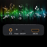 Hjemix | 192KHz ARC Lyduttrekker HDMI ARC til SPDIF + Koaksial + L/R Konverter Lydreturkanal Adapter