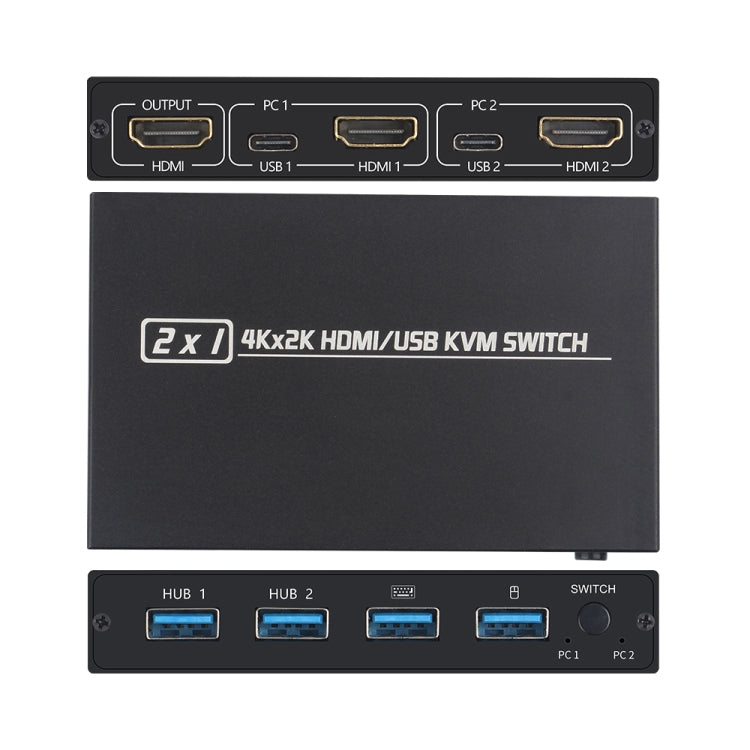 Hjemix | AM-KVM201CL 2x1 4Kx2K HDMI / USB / KVM-bryter