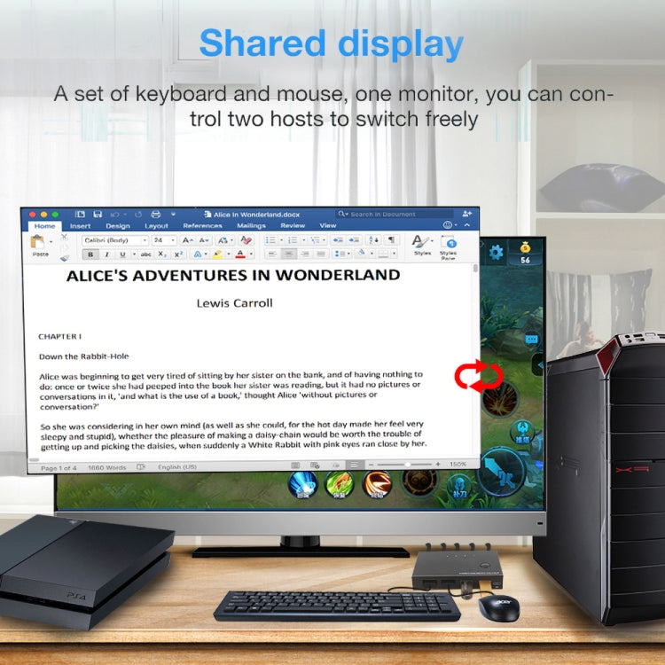 Hjemix | AM-KVM201CL 2x1 4Kx2K HDMI / USB / KVM-bryter