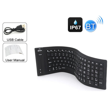 Hjemix | JA-11 108-tasters Sammenleggbar Silikon Bluetooth Tastatur