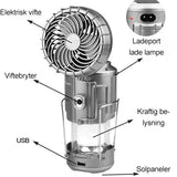 Hjemix | Bærbar LED-Campinglampe Med Vifte