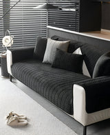 Hjemix | Premium Plysj Velour Sofa Deksel – Luksuriøst Geometrisk Mønster med Antiskli Hjemmé