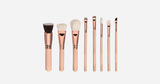 Hjemix | Princess Makeup Brush Set with 8 Pieces in Rose Gold and Beige Handles - Får deg til å se ut og føle deg som en prinsesse!