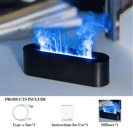 Hjemix | Flamme Aroma Diffuser med 7 Farger | Luftfukter