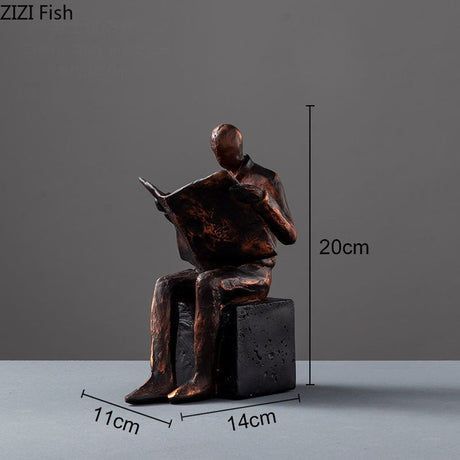 Hjemix | Leser Skulptur Bokstativ Bock Støtte Abstrakt Karakter Harpiks Statue Skrivebord Dekorasjon Figurer Statuett Nordisk Hjemmedekor