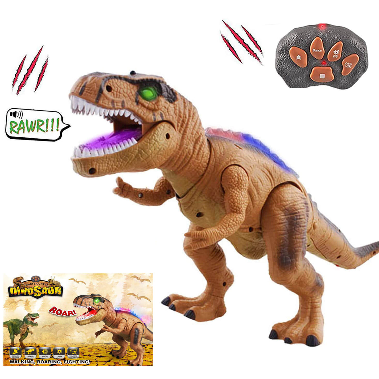 Hjemix | Kontroller T-Rex dinosauren med LED-belysning