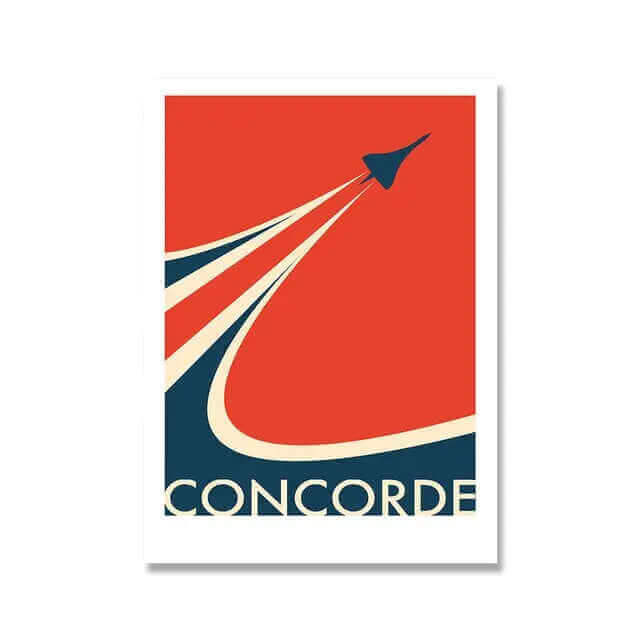 Hjemix | Retro Concorde Fly Plakat på Lerret