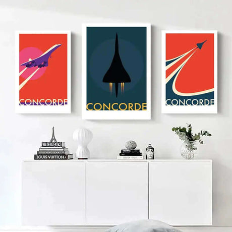 Hjemix | Retro Concorde Fly Plakat på Lerret