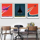 Hjemix | Retro Concorde Fly Plakat på Lerret
