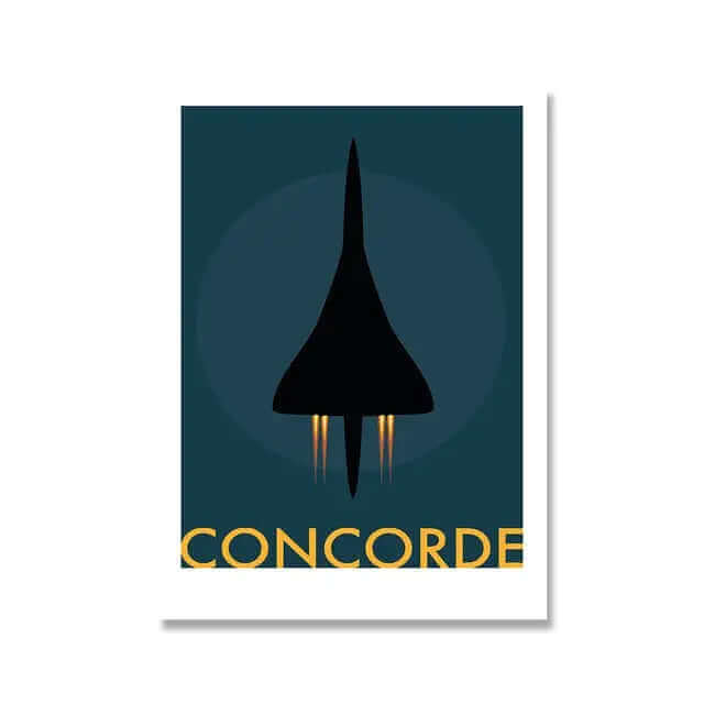 Hjemix | Retro Concorde Fly Plakat på Lerret