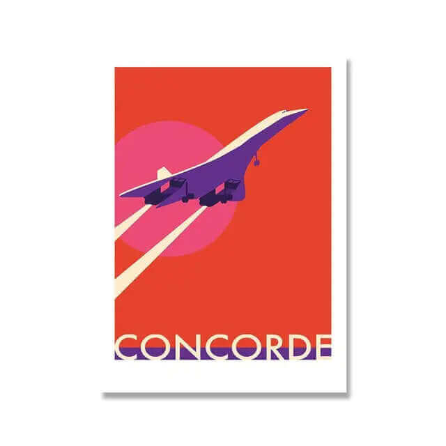 Hjemix | Retro Concorde Fly Plakat på Lerret