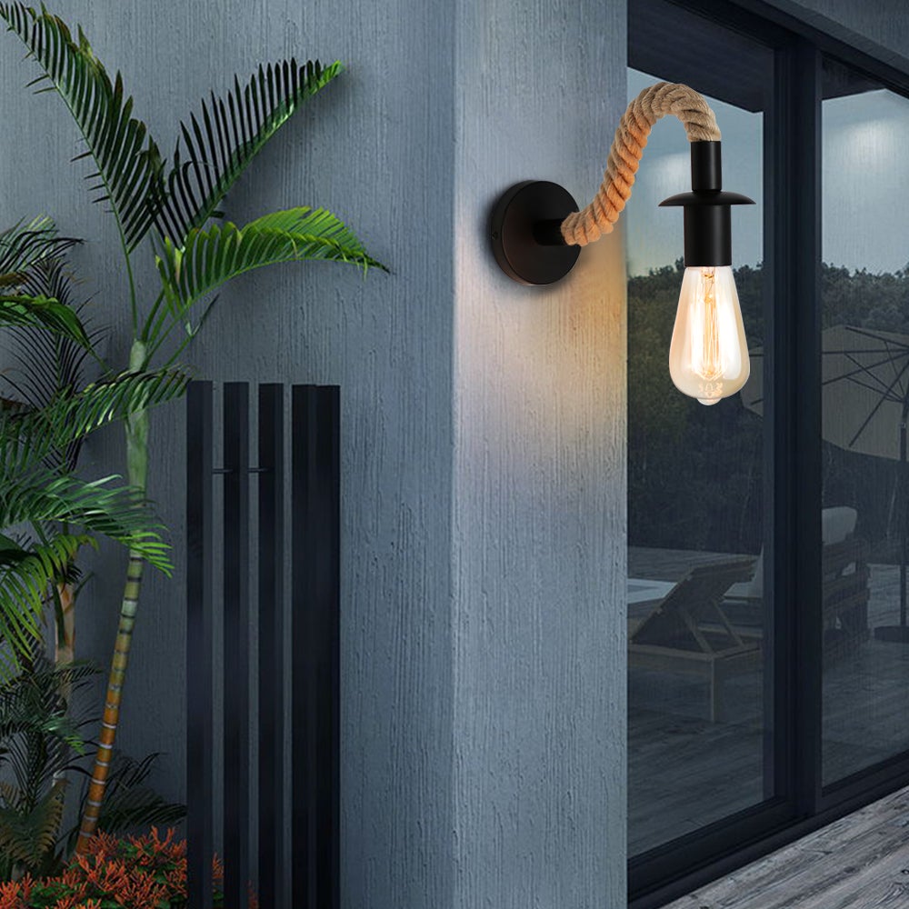 Hjemix | Retro Hamp Tau Industriloft Vegglampe