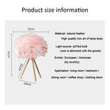 Hjemix | Romantisk Fjær Bordlampe Moderne Nattbordlampe Stue Kafé Dekorasjon Bryllup Julegave Strutsfjær Lys