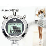 Hjemix | PS528 Metall Stoppeklokke Profesjonell Chronograf Håndholdt Digital LCD Sports Telleur Timer med Rem