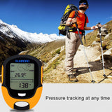 Hjemix | SUNROAD Multi-Funksjon LCD Digital Høyde med Kompass & Barometer & Termometer & Hygrometer & Værmelding & LED Lommelykt og Klokke